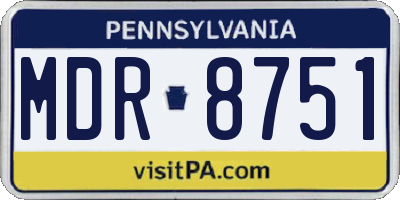 PA license plate MDR8751