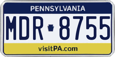 PA license plate MDR8755