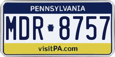 PA license plate MDR8757