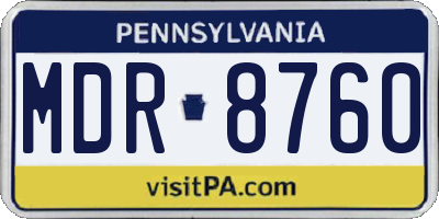 PA license plate MDR8760