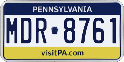 PA license plate MDR8761