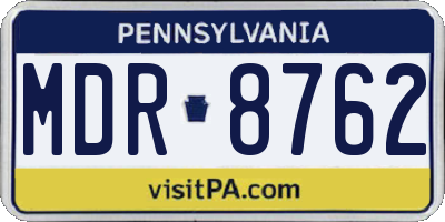 PA license plate MDR8762