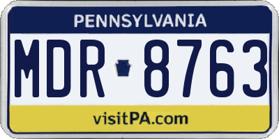PA license plate MDR8763