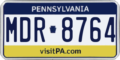 PA license plate MDR8764