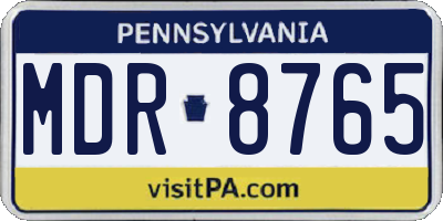 PA license plate MDR8765