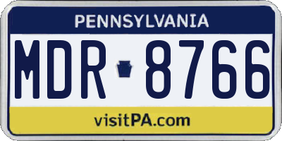 PA license plate MDR8766