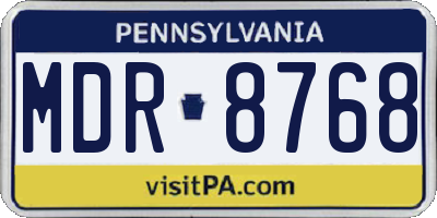 PA license plate MDR8768