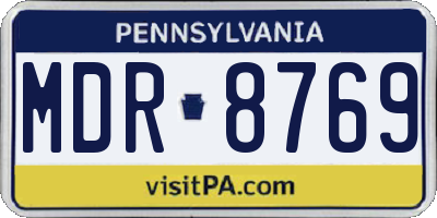 PA license plate MDR8769