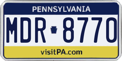 PA license plate MDR8770