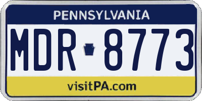 PA license plate MDR8773