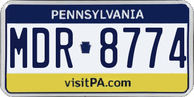 PA license plate MDR8774