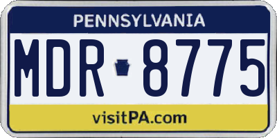 PA license plate MDR8775