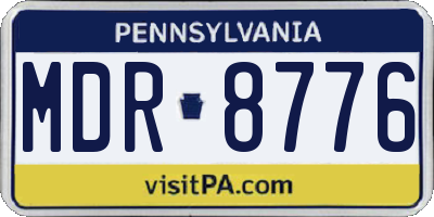 PA license plate MDR8776