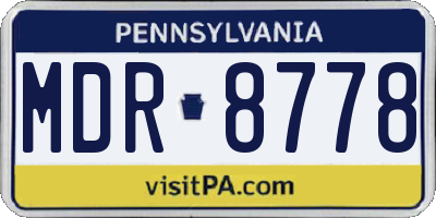 PA license plate MDR8778