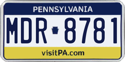PA license plate MDR8781
