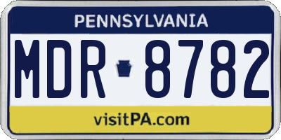 PA license plate MDR8782