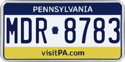 PA license plate MDR8783