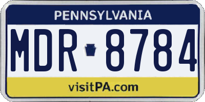 PA license plate MDR8784