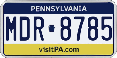 PA license plate MDR8785