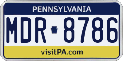 PA license plate MDR8786