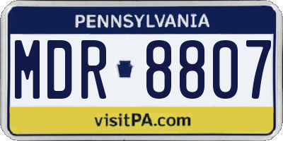 PA license plate MDR8807