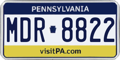 PA license plate MDR8822