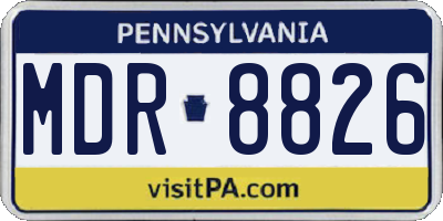 PA license plate MDR8826