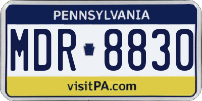 PA license plate MDR8830