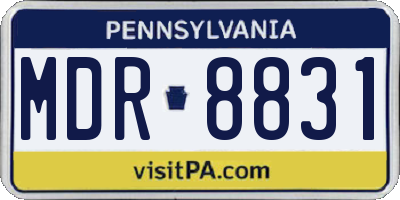 PA license plate MDR8831