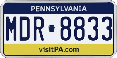 PA license plate MDR8833