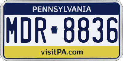 PA license plate MDR8836