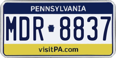 PA license plate MDR8837