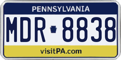 PA license plate MDR8838