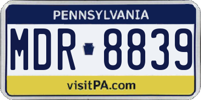 PA license plate MDR8839