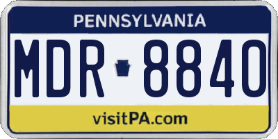 PA license plate MDR8840