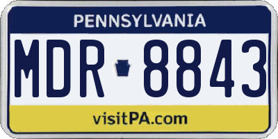 PA license plate MDR8843