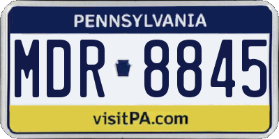 PA license plate MDR8845