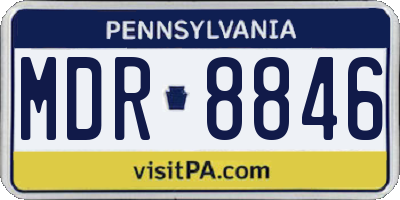 PA license plate MDR8846