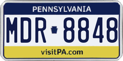 PA license plate MDR8848
