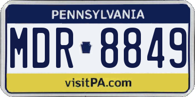 PA license plate MDR8849