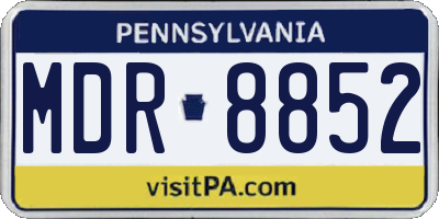 PA license plate MDR8852