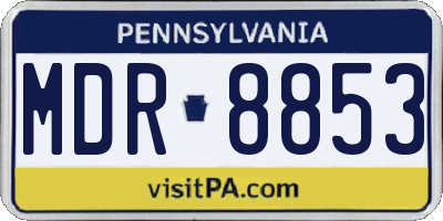 PA license plate MDR8853