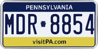 PA license plate MDR8854