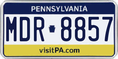 PA license plate MDR8857