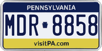 PA license plate MDR8858