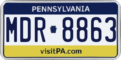 PA license plate MDR8863