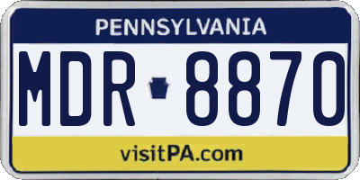 PA license plate MDR8870