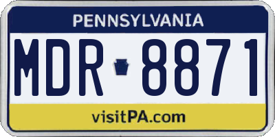 PA license plate MDR8871