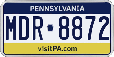 PA license plate MDR8872