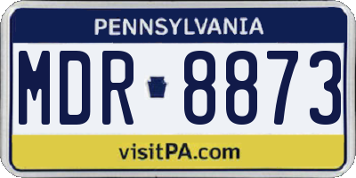 PA license plate MDR8873